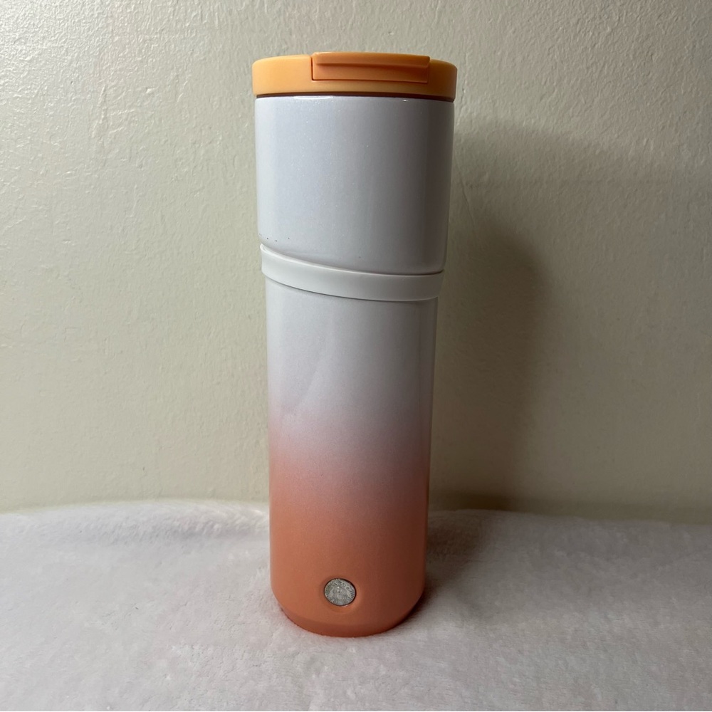 Starbucks  Orange & White Stainless Steel Water Bottle
